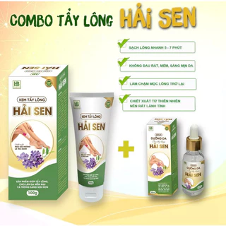 Kem tẩy lông hải sen và serum dưỡng da hải sen -combo kem tẩy lông và kem dưỡng ẩm chiết xuất hoàn toàn từ thiên nhiên