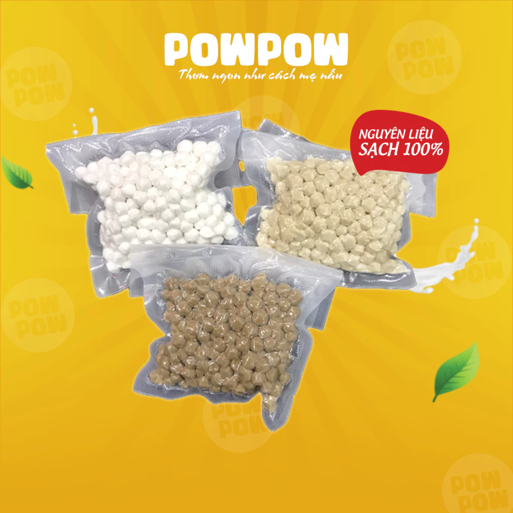 Trân châu pha trà sữa Đường đen Bạch Ngọc Hoàng Kim POWPOW túi 200g