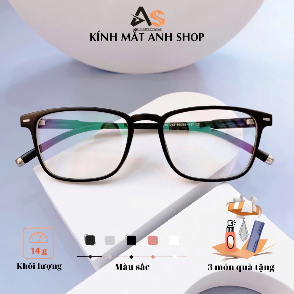 Gọng kính vuông thời trang nam nữ chất liệu nhựa dẻo 213A