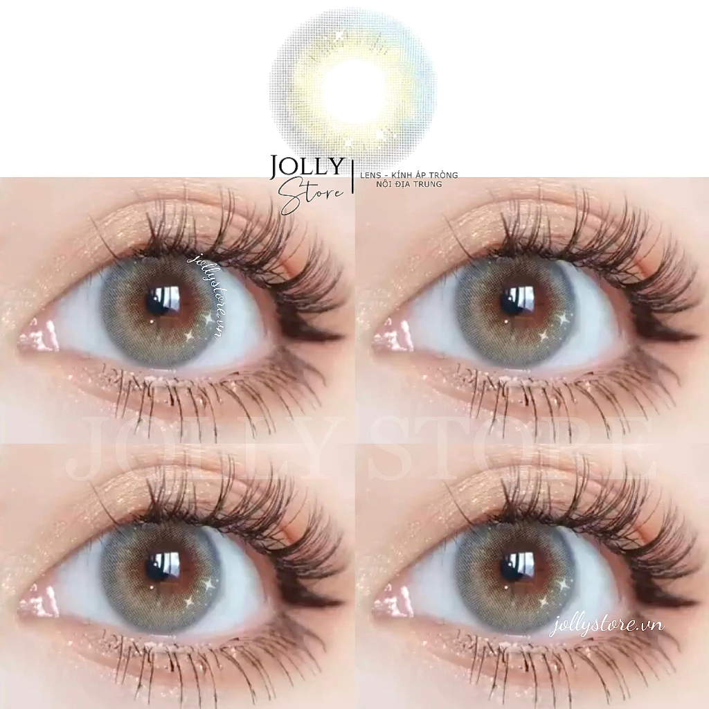 Lens LUNA EYES Kính áp tròng 653 Gray không giãn Jolly Store