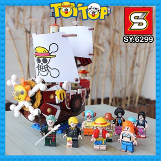 Đồ chơi lắp ráp ghép One Piece Tàu thuyền của Băng mũ rơm Luffy Zoro Sanji Chopper THOUSAND SUNNY SHIP xếp hình SY 6299