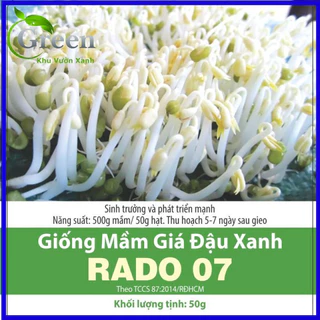 Hạt Giống Mầm Giá Đậu Xanh 50 Gam