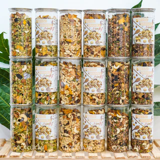 Granola Ăn Kiêng Nhiều Hạt 500g- Ngũ Cốc Ăn Kiêng Không Đường (Tỷ lệ yến mạch 35%)