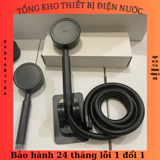 Bộ vòi hoa sen, tay sen tăng áp inox 304 mạ đen cao cấp VHS15 (tăng 300% áp lực nước)