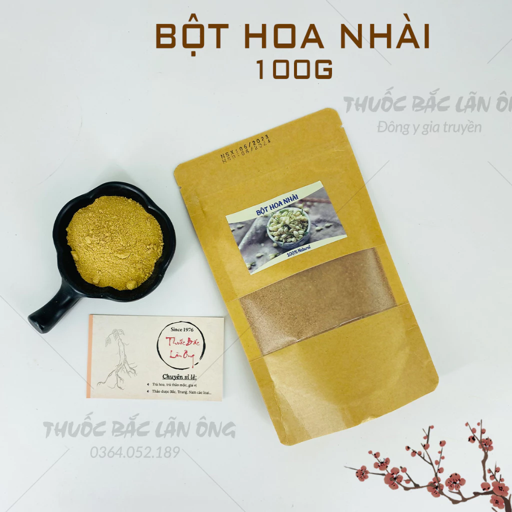 Bột hoa nhài hữu cơ 100g (Bột hoa lài nguyên chất, thanh lọc cơ thể, ngừa oxy hóa)