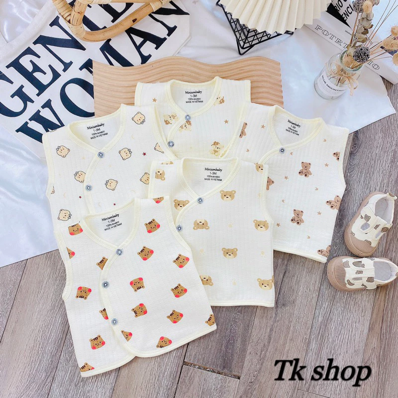 ( sale )Áo gile chất xốp Miniumbaby  mềm cho bé