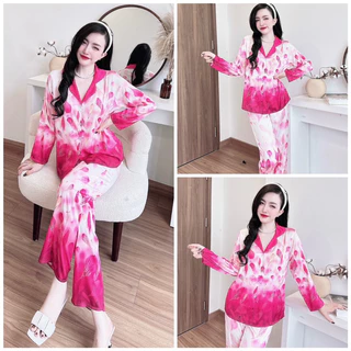 SP_128 Đồ bộ pijama BOLOBALA mặc nhà quần dài áo tay dài chất lụa latin hoa xinh, nổi bật