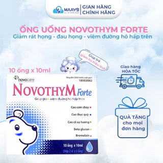 Ống uống giảm viêm đường hô hấp trên Novocare Novothym forte giảm ho, cảm củm, viêm họng, viêm amidan, tăng đề kháng