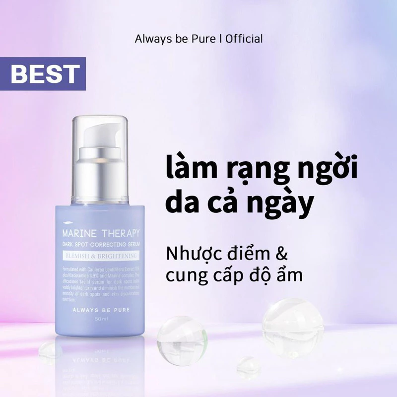 Tinh chất làm sáng da mờ thâm Always Be Pure Marine Therapy Dark Spot Correcting Serum 50ml