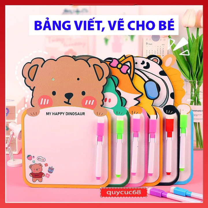 Bảng vẽ viết cho bé có thể xoá dễ dàng, đồ dùng học tập dễ thương văn phòng phẩm tiện dụng cho học sinh