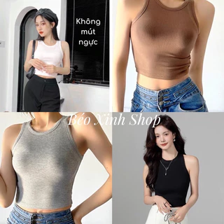 Áo Thun Ba Lỗ Crop Top Bigsize (Không Mút Ngực) Vải Thun Tăm 55-95kg Áo Thun Trơn