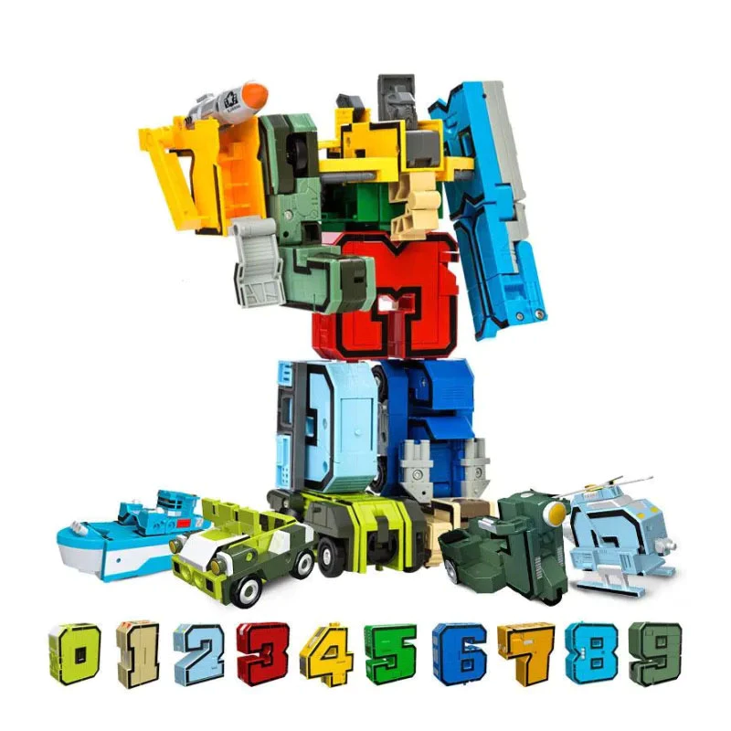 Đồ chơi mô hình lắp ráp trẻ em - Robot biến hình - Bộ Chữ số 0 1 2 3 4 5 6 7 8 9 Dụng cụ học tập - Qùa tặng - Nhựa ABS