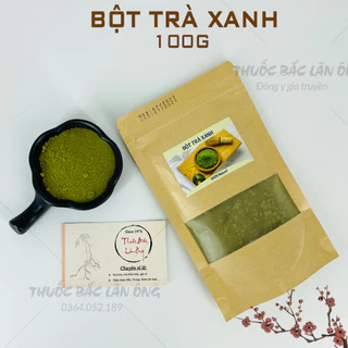 Bột trà xanh nguyên chất  100g (Tạo hương vị thơm ngon và màu sắc đẹp mắt cho các món ăn và đồ uống)