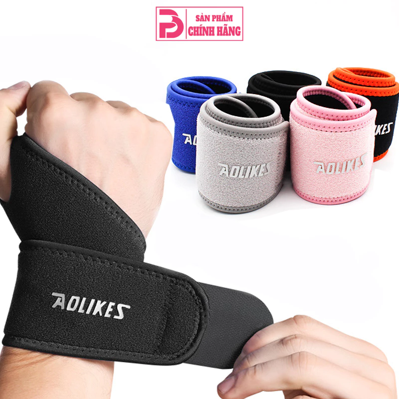 Băng quấn cổ tay tập gym thể thao Aolikes hỗ trợ các bài tập tạ tập tay