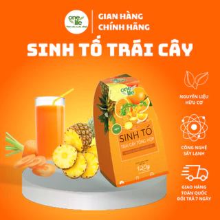 Hộp 6 gói Bột Sinh tố trái cây Cam Dứa Cà Rốt ONELIFE hòa tan uống liền