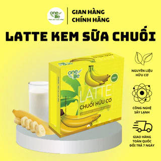 Hộp 25 gói Bột hòa tan uống liền Kem Sữa Chuối Latte ONELIFE thơm ngon, béo bùi