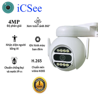 Camera WiFi iCSee Q8, 4MP, Độ Nét uHD ,Quay Quét Trong Nhà / Ngoài Trời 360 Độ, Đàm Thoại Hai Chiều ...