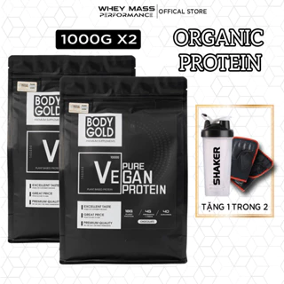 Combo 2 túi Sữa Tăng Cân Tăng Cơ - Vegan Protein Body Gold - Túi 1KG + Tặng bình lắc Shaker