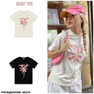 [Mã FADEP0706 giảm đến 30k đơn từ 99k] Áo Baby Tee Nữ Hoa Outer [FREESHIP]🌸Áo thun nữ babytee Cotton cá tính🌸