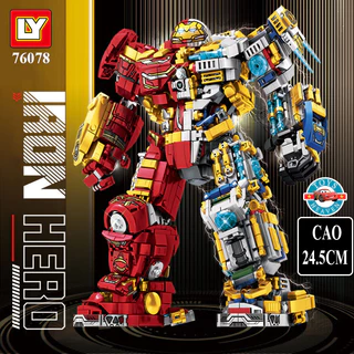 Đồ Chơi Lắp Ráp Phát Triển Trí Tuệ Mô Hình Robot Biến Hình HulkBuster Iron Man Mk44 - Người Sắt Biến Hình Ly76078