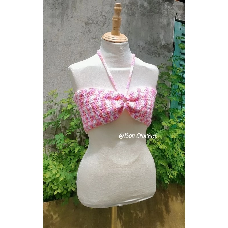 Handmade Áo ống len croptop Basic