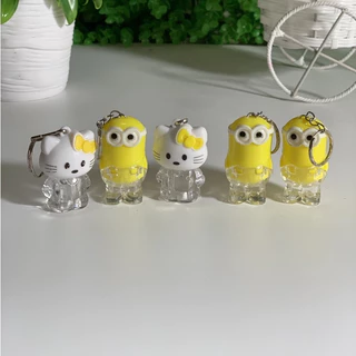 Móc khóa minions hoạt hình sáng tạo dễ thương,moc khoá ba lô túi ví,đèn không sáng do hết pin