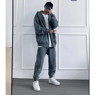 Set Bộ Nỉ Hoodie Mũ 2 Lớp Phối Khóa Kéo 3 Màu Hot Trend 2023, Chất Liệu Nỉ Cao Cấp Siêu Mềm Mịn