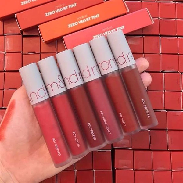 Son Kem Lì, Mịn Mượt Như Nhung Romand Milk Tea Velvet Tint/Son kem lì Romand Zero Velvet Tint