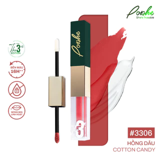 Son Lì POSSHE Cải Tiến Mới (Everlasting) Màu HỒNG DÂU - Son 2 Đầu 7ml Siêu Bền Chứa Gel Khóa Son Lâu Trôi 16h Chống Lem