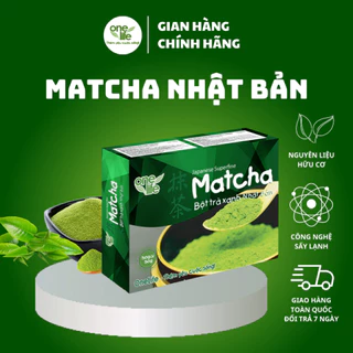 Hộp 50 gói Bột Matcha Trà Xanh Nhật Bản ONELIFE nguyên chất, hòa tan uống liền giảm cân, không đường