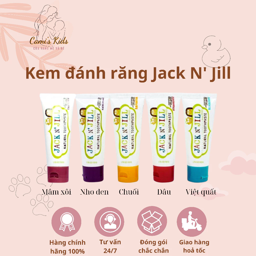 Kem đánh răng hữu cơ dành cho bé từ 6 tháng tuổi Jack N’ Jill 50gr Úc