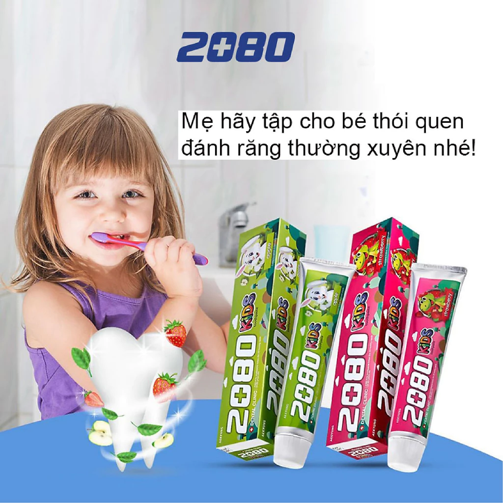 KEM ĐÁNH RĂNG TRẺ EM CAO CẤP HÀN QUỐC 2080 HỘP 80G