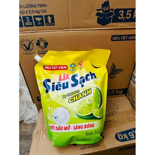 Nước Rửa Chén LIX 3.5KG Siêu Sạch Hương Chanh