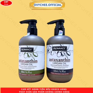 Dầu Gội Xả Dưỡng Sinh ROMACY ASTAXANTHIN ARGAN OIL 500ml Phục Hồi Chống Lão Hóa Tóc Và Da Đầu