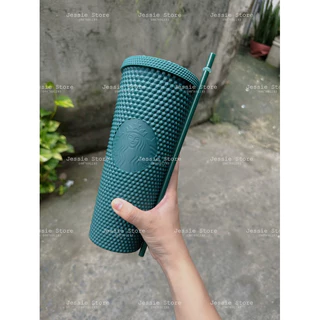 (HÀNG SẴN) Tặng kèm Túi ly khi mua Ly STAR.BUCK.S DARK GREEN màu siêu hot cho năm 2023 với dung tích lớn 710ml ~ 24oz