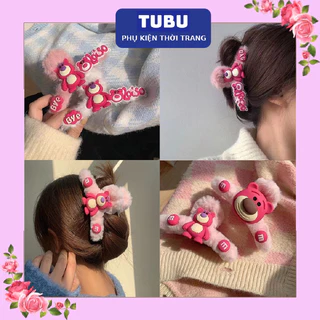 Kẹp tóc càng cua gấu Losto nhung lông mềm dễ thương đáng yêu hot trend Hàn Quốc  | Tubu