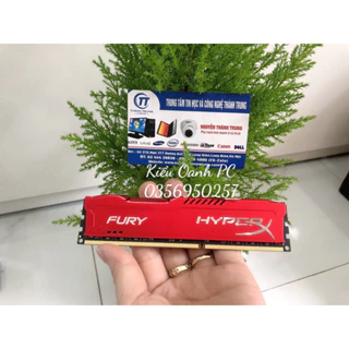 Ram PC Máy tính bàn Kingston HyperX Fury Red 8GB (1x8GB) DDR3 Bus 1600Mhz có tản - Mới Bảo Hành 1 Đổi 1 Trong 36 Tháng