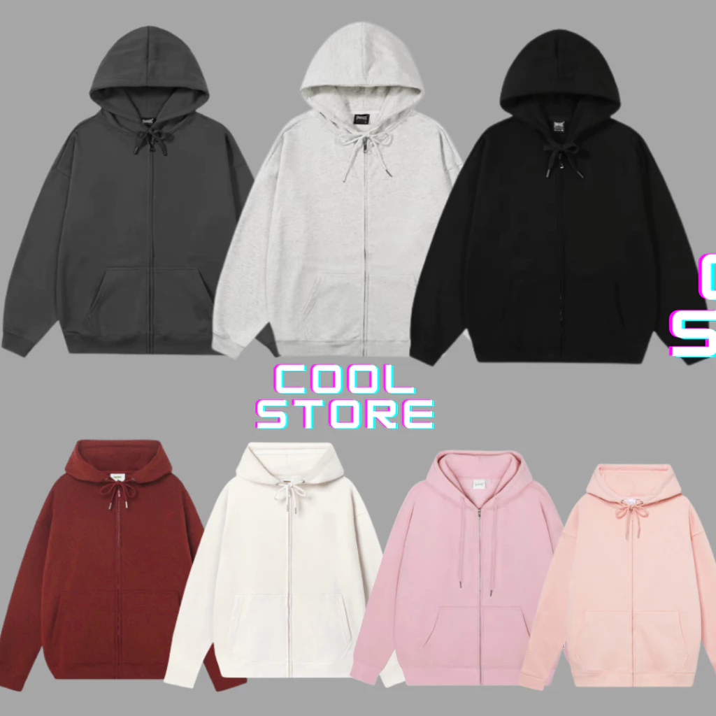 Áo khoác nỉ hoodie zip trơn , chất dày dặn , mềm mịn  siêu xịn xò , chuẩn fomr , nhiều màu , chuẩn hàng quảng chấu COOL