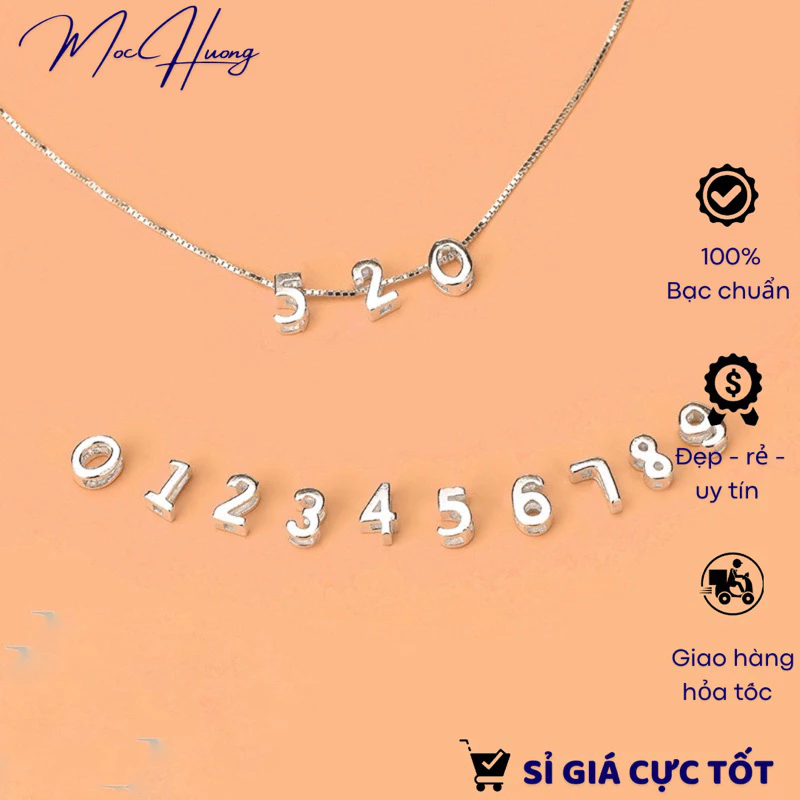 [S925] Charm bạc treo chữ số 0-9 - TH875 MOCHUONG JEWELRY