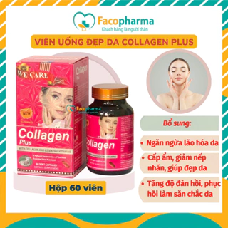 Collagen Plus chống lão hoá da giảm nám da sạm da khô da bổ sung vitamin C E làm đẹp da tự nhiên Hộp 60v TPN4.4