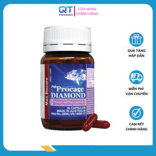 Viên bổ bầu PM Procare Diamond - Giúp bổ sung vitamin tổng hợp và dưỡng chất cho phụ nữ có thai và cho con bú Lọ 30 viên