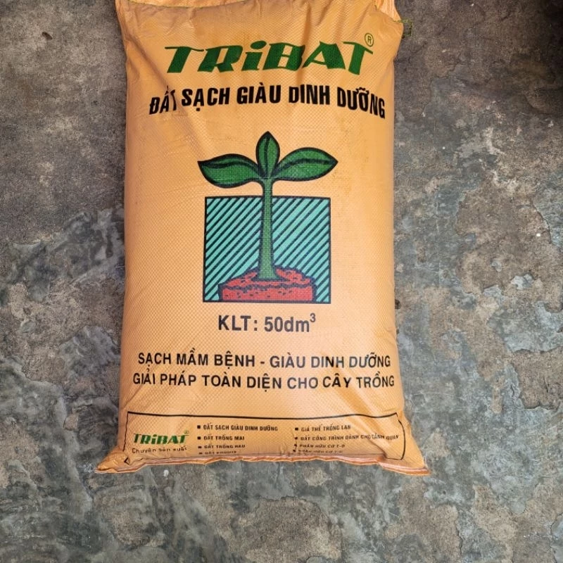 Đất sạch Tribat bao 50dm³ nặng khoảng 25kg