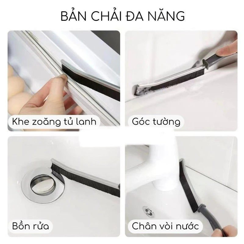 Loại 1 Bằng Thép- Cọ Khe Rãnh, Bàn Chải Vệ Sinh Góc Tường, Khe Hẹp, Khe Hở Góc Chết, Góc Rãnh, Khe Hở Cửa Sổ, Cọ Đa Năng