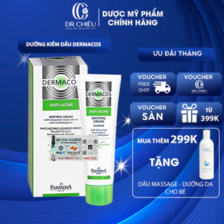 Kem dưỡng Dermacos Matting Cream⚜️ CHÍNH HÃNG ⚜️ Kem dưỡng kiềm dầu giảm bóng nhờn Farmona Dermacos 50ml