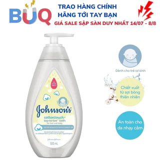 Sữa Tắm Gội Toàn Thân Mềm Mịn Johnson' Baby Bath Cotton Touch 500ml