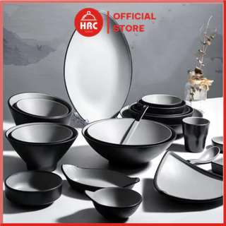 Bát Tô Loe, Tô Nhựa Phíp Đựng Ramen Nhật Bản Hàn Quốc Nhựa Melamine Giả Gốm Sứ Nhập Khẩu Cao Cấp Grey Rock