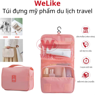 Túi đựng mỹ phẩm du lịch Welike - Túi đựng đồ trang điểm makeup skincare cá nhân đa năng có móc treo nhiều ngăn tiện lợi