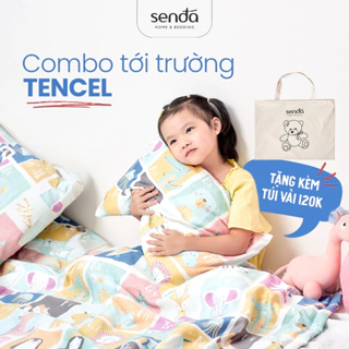 Bộ chăn gối cho bé đi học Lụa Tencel Sen Đá Home Bedding cao cấp, set mền cho bé trai, bé gái học mẫu giáo, tiểu học