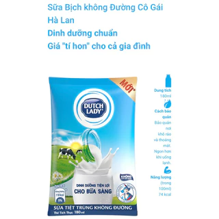 Sữa Bịch Không Đường- CGHL 180ml 48 bịch