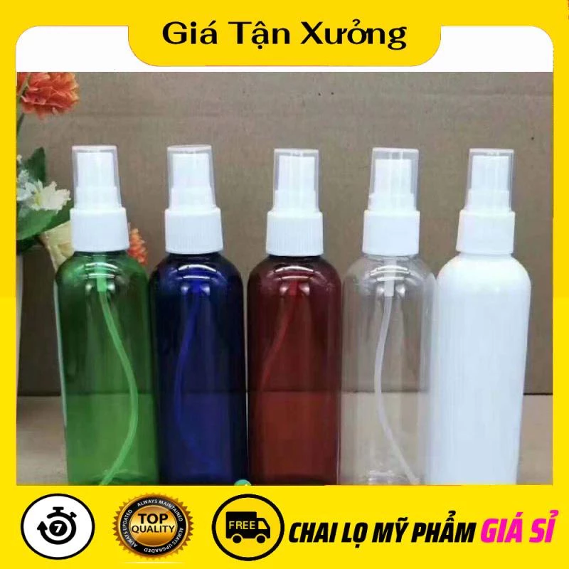 (COMBO 100 CHAI) VỎ CHAI NHỰA  -  XỊT PHUN SƯƠNG TRẮNG  dung tích 30ml 50ml 100ml